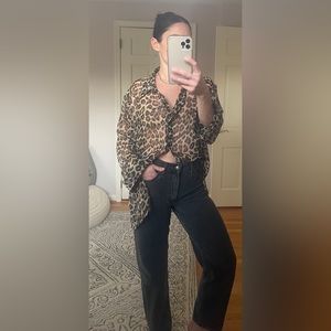 Leopard is in!! Vintage Sheer Leopard Blouse, sophisticated and sexy.